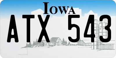IA license plate ATX543