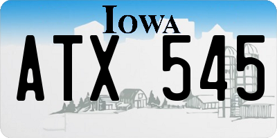 IA license plate ATX545
