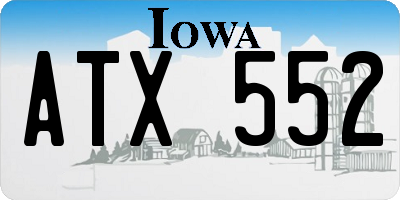 IA license plate ATX552