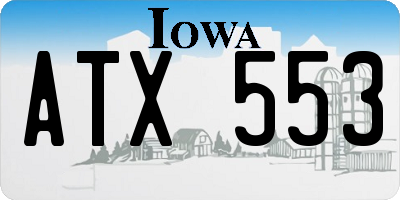 IA license plate ATX553