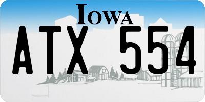 IA license plate ATX554