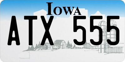 IA license plate ATX555