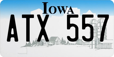 IA license plate ATX557
