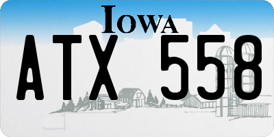 IA license plate ATX558