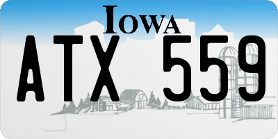 IA license plate ATX559