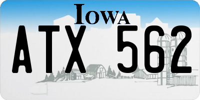 IA license plate ATX562