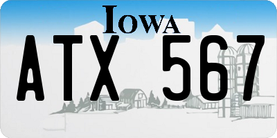 IA license plate ATX567