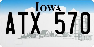 IA license plate ATX570