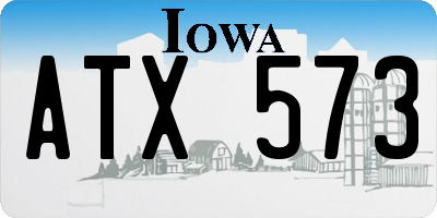 IA license plate ATX573