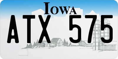 IA license plate ATX575