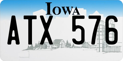 IA license plate ATX576