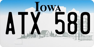 IA license plate ATX580