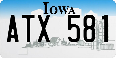 IA license plate ATX581