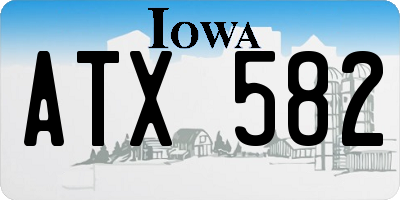 IA license plate ATX582