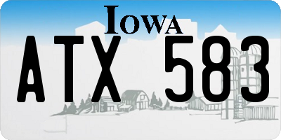 IA license plate ATX583