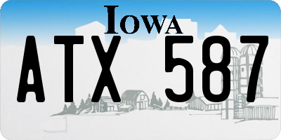 IA license plate ATX587