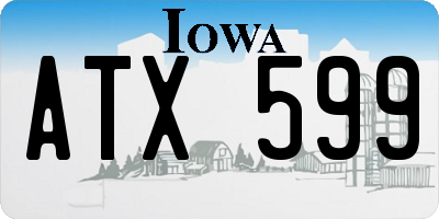 IA license plate ATX599