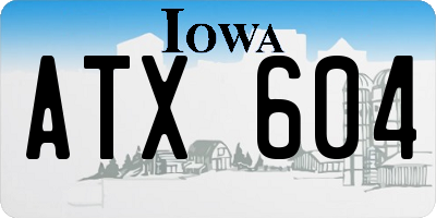 IA license plate ATX604