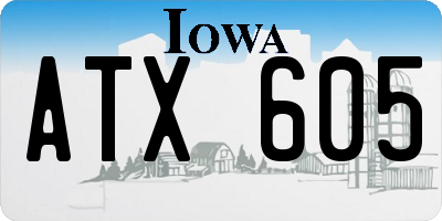 IA license plate ATX605