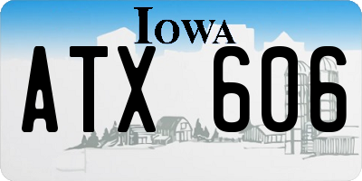IA license plate ATX606