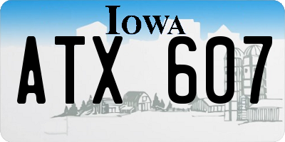 IA license plate ATX607