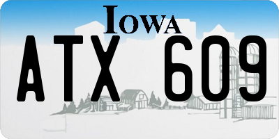 IA license plate ATX609