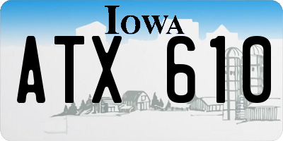 IA license plate ATX610
