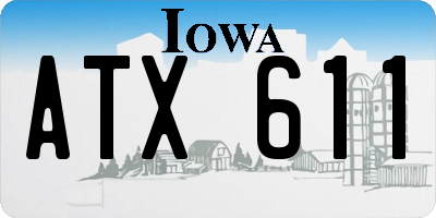 IA license plate ATX611