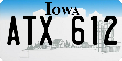IA license plate ATX612