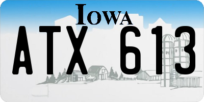 IA license plate ATX613