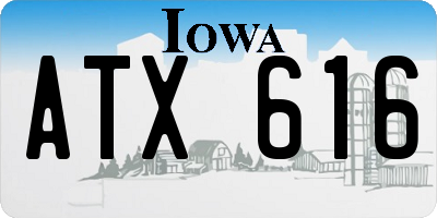 IA license plate ATX616