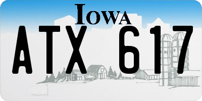 IA license plate ATX617