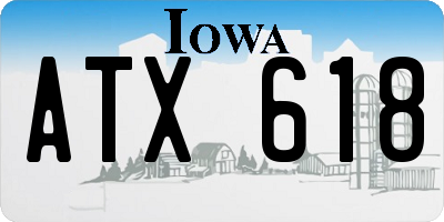 IA license plate ATX618