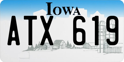 IA license plate ATX619