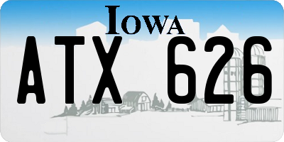 IA license plate ATX626