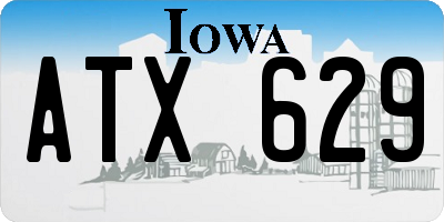 IA license plate ATX629
