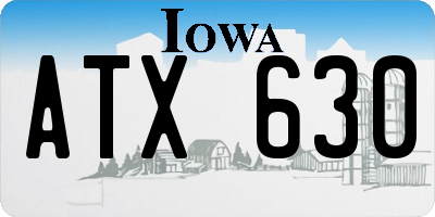 IA license plate ATX630