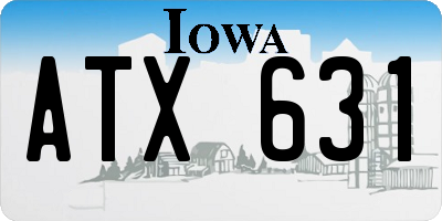 IA license plate ATX631