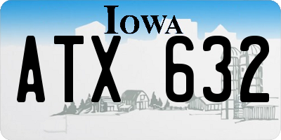 IA license plate ATX632