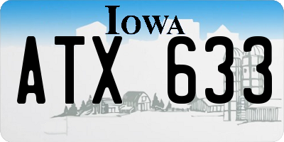 IA license plate ATX633