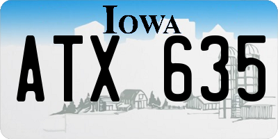 IA license plate ATX635