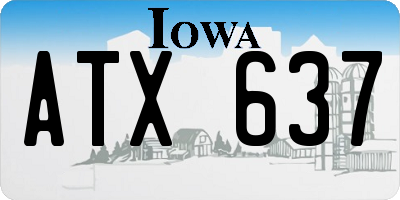 IA license plate ATX637
