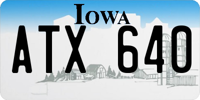 IA license plate ATX640