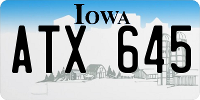IA license plate ATX645