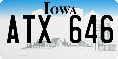 IA license plate ATX646