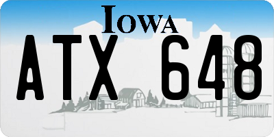 IA license plate ATX648