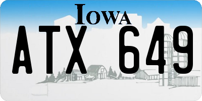 IA license plate ATX649