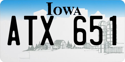 IA license plate ATX651