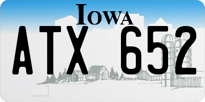 IA license plate ATX652