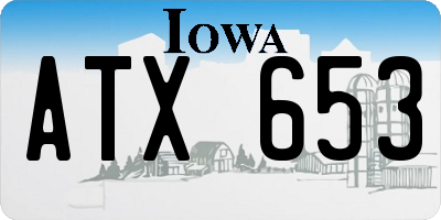 IA license plate ATX653